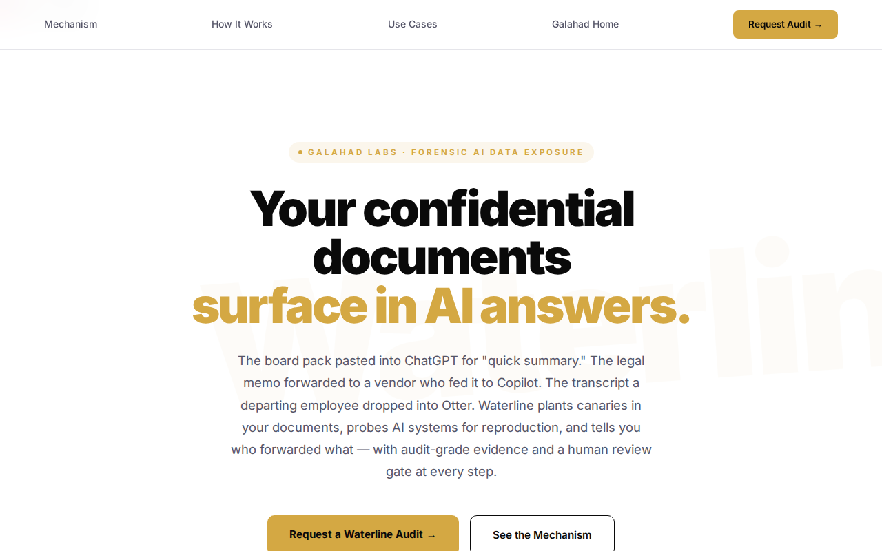 Waterline — Forensic AI data-exposure detection